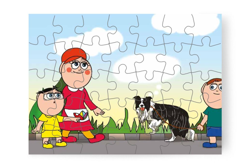 Tamás meghallja egy kutya gondolatait – Tamás és a kutyusok puzzle, 35 darab [TC21-14-P35]