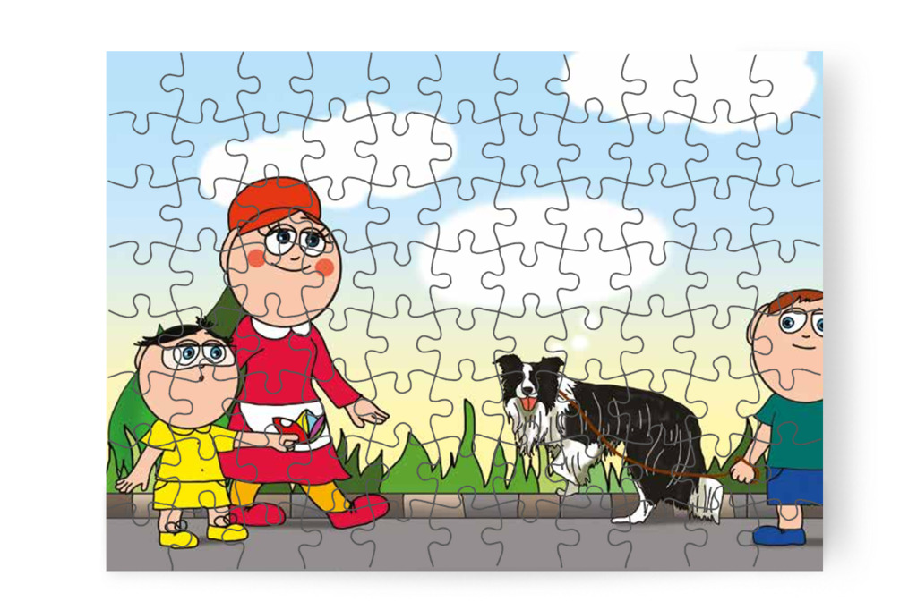 Tamás meghallja egy kutya gondolatait – Tamás és a kutyusok puzzle, 88 darab [TC21-14-P88]