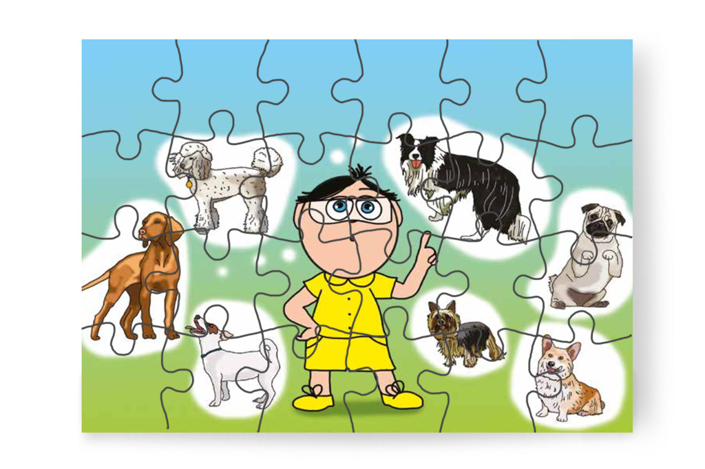 Tamás másképp látja a kutyákat – Tamás és a kutyusok puzzle, 24 darab [TC21-19-P24]
