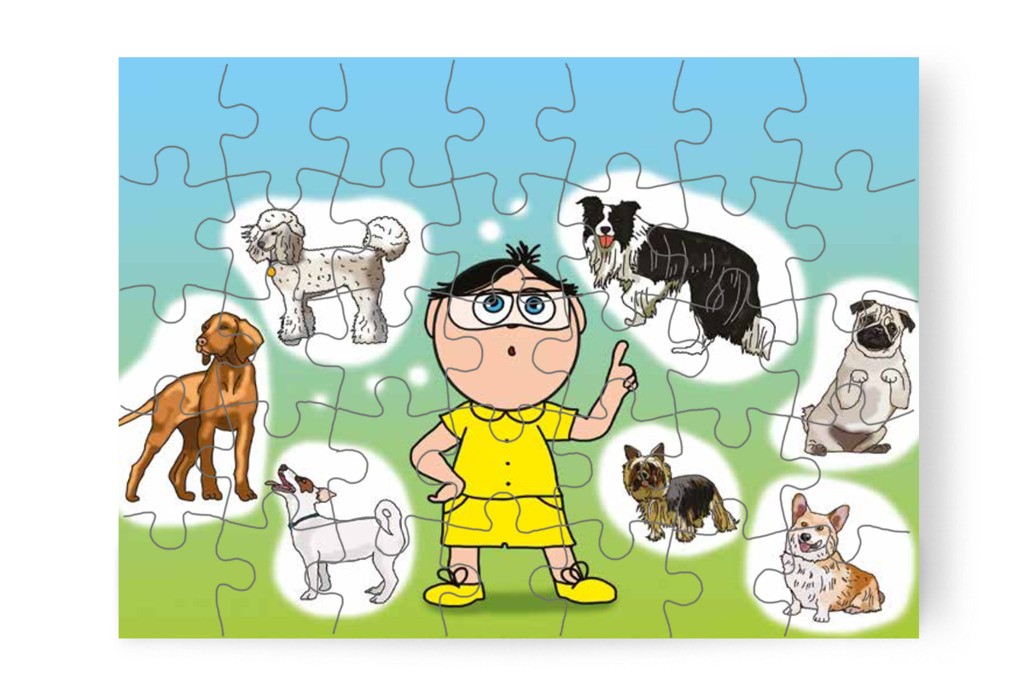 Tamás másképp látja a kutyákat – Tamás és a kutyusok puzzle, 35 darab [TC21-19-P35]