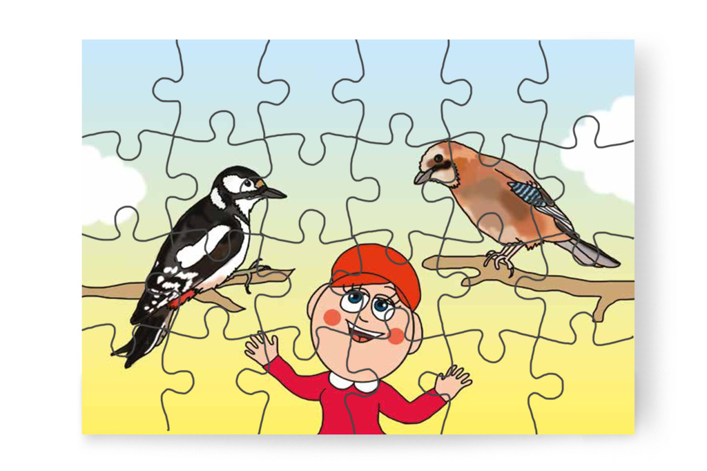 Óvónéni a park madarairól mesél – Klára és a hangos autó puzzle, 24 darab [TC22-02-P24]