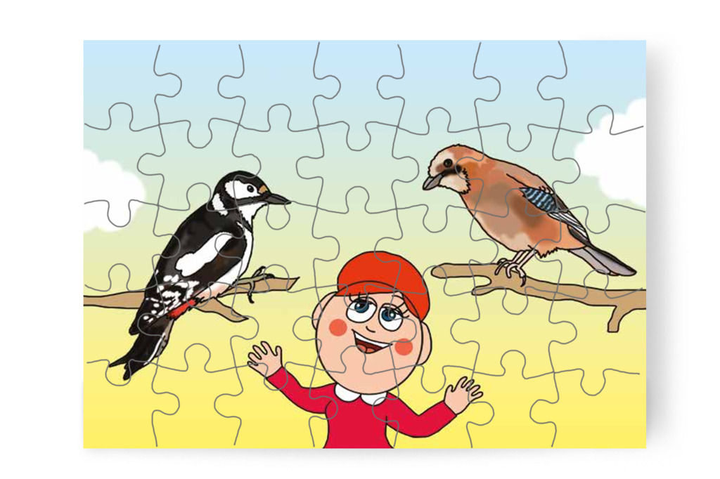 Óvónéni a park madarairól mesél – Klára és a hangos autó puzzle, 35 darab [TC22-02-P35]
