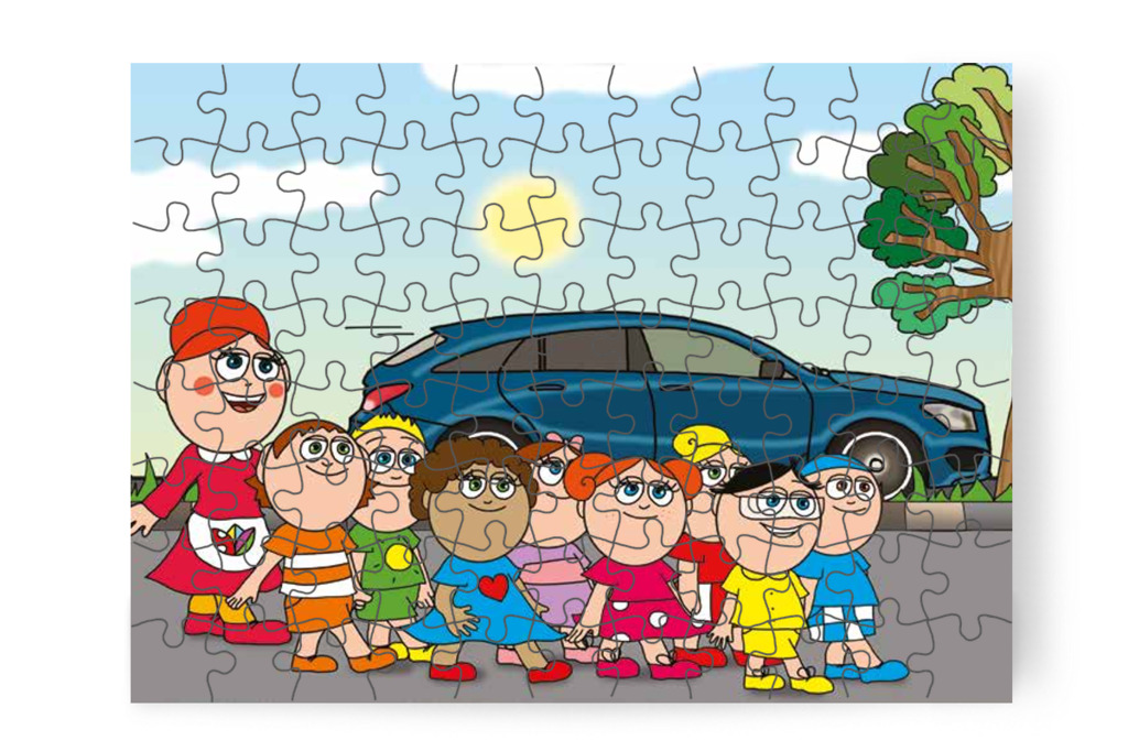 Párban sétálnak az utcán – Klára és a hangos autó puzzle, 88 darab [TC22-04-P88]