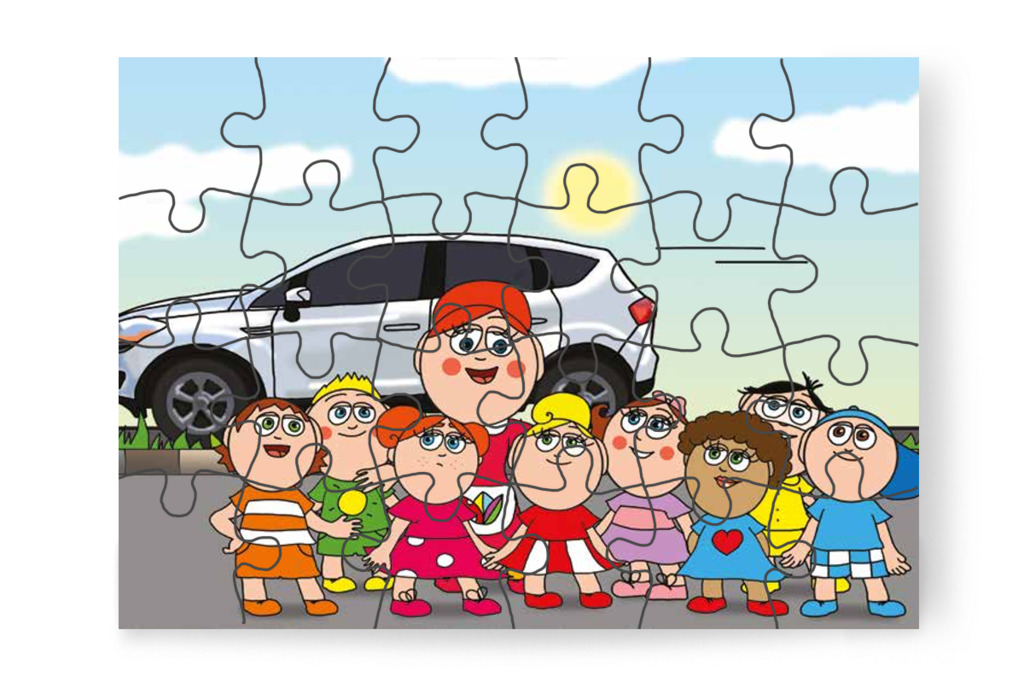 Óvónéni elmagyarázza a sziréna szerepét – Klára és a hangos autó puzzle, 24 darab [TC22-06-P24]