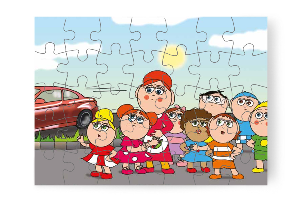 A gyerekek észreveszik Klára félelmét – Klára és a hangos autó puzzle, 35 darab [TC22-09-P35]