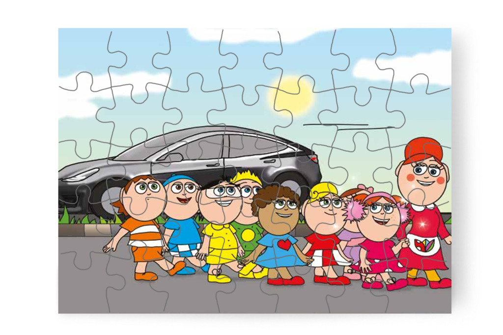 A fülvédő tompítja a hangos zajokat – Klára és a hangos autó puzzle, 35 darab [TC22-12-P35]
