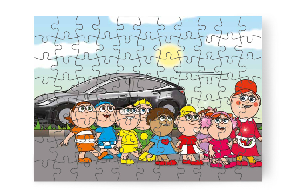 A fülvédő tompítja a hangos zajokat – Klára és a hangos autó puzzle, 88 darab [TC22-12-P88]