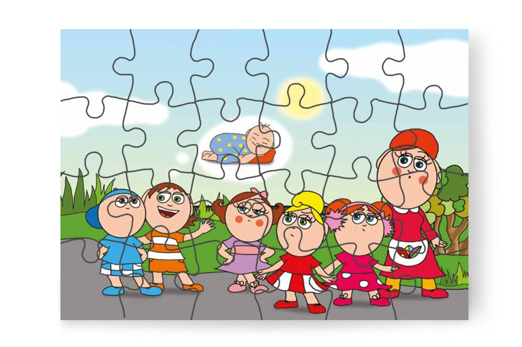 Ádám csúfolja Klárát – Klára és a hangos autó puzzle, 24 darab [TC22-13-P24]