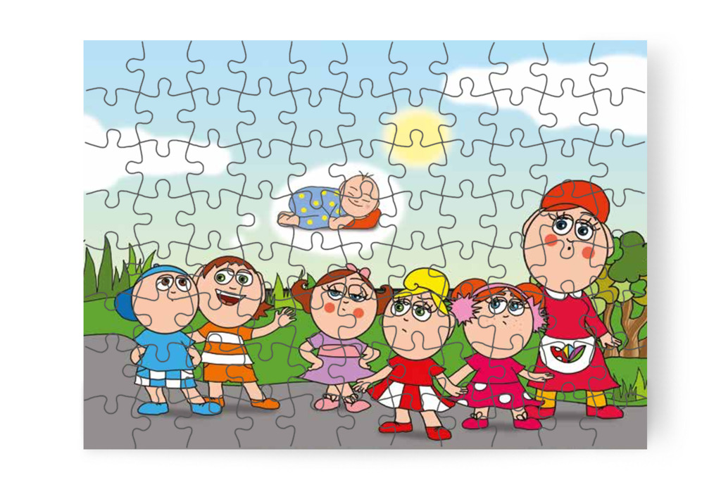 Ádám csúfolja Klárát – Klára és a hangos autó puzzle, 88 darab [TC22-13-P88]