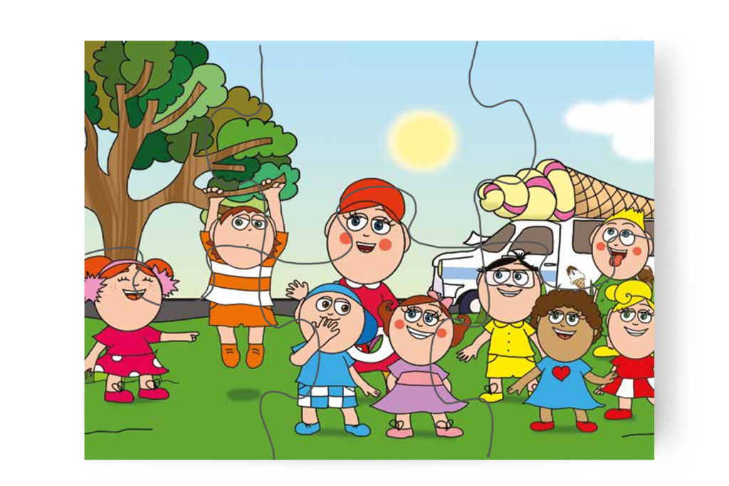 Klára emlékezteti Ádámot a szavaira – Klára és a hangos autó puzzle, 6 darab [TC22-17-P06]