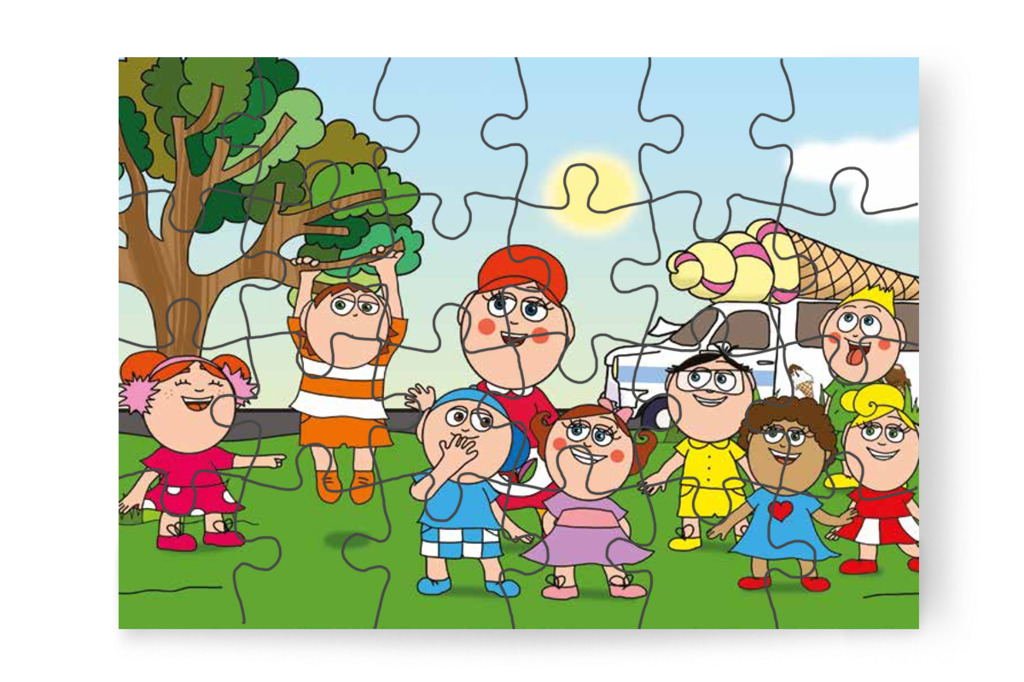 Klára emlékezteti Ádámot a szavaira – Klára és a hangos autó puzzle, 24 darab [TC22-17-P24]