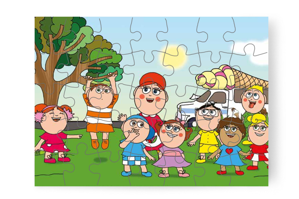 Klára emlékezteti Ádámot a szavaira – Klára és a hangos autó puzzle, 35 darab [TC22-17-P35]