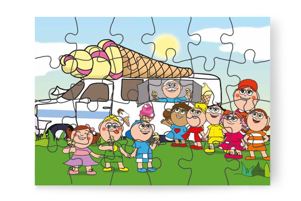 Mindenki fagylaltot kap – Klára és a hangos autó puzzle, 24 darab [TC22-20-P24]