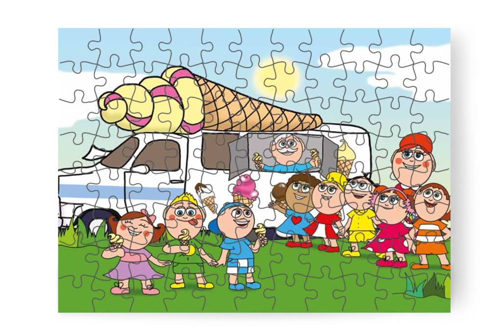 Mindenki fagylaltot kap – Klára és a hangos autó puzzle, 88 darab [TC22-20-P88]