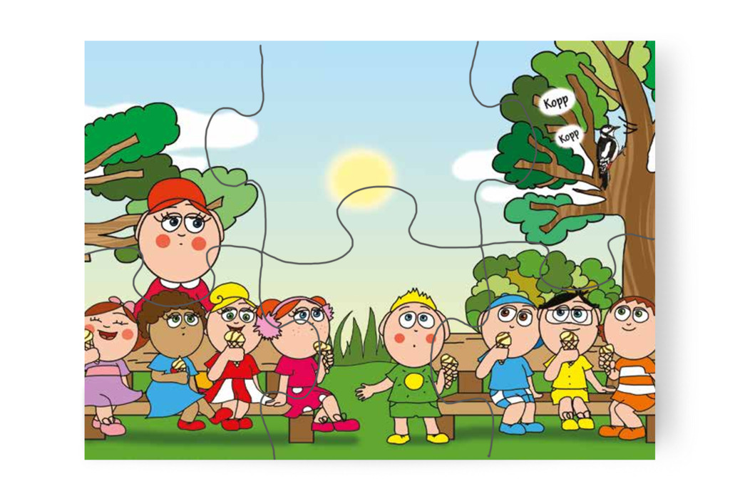 Patrikot is meglepi egy váratlan hang – Klára és a hangos autó puzzle, 6 darab [TC22-21-P06]