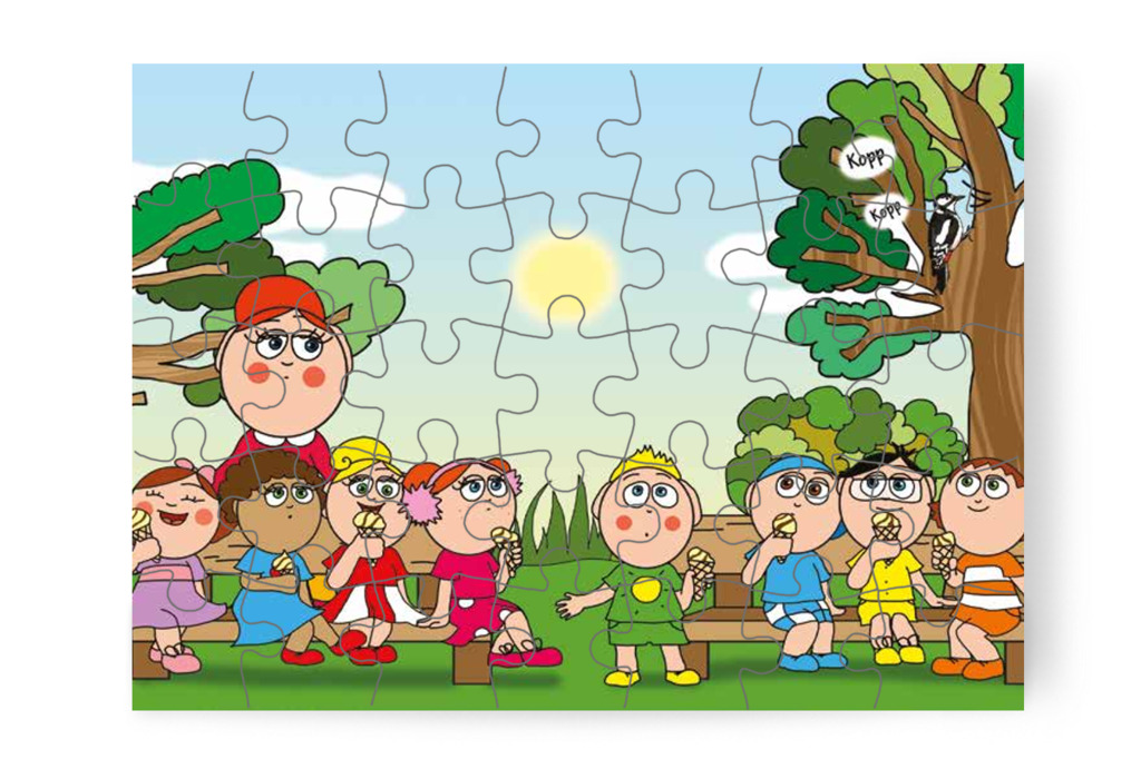 Patrikot is meglepi egy váratlan hang – Klára és a hangos autó puzzle, 35 darab [TC22-21-P35]
