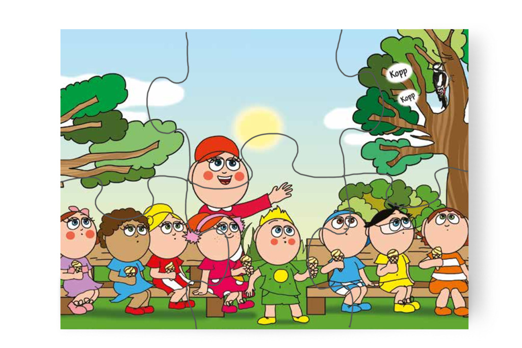 Óvónéni megmutatja a fakopácsot – Klára és a hangos autó puzzle, 6 darab [TC22-22-P06]
