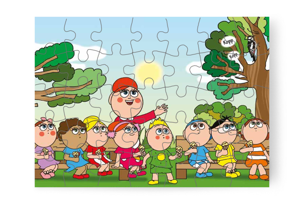 Óvónéni megmutatja a fakopácsot – Klára és a hangos autó puzzle, 35 darab [TC22-22-P35]