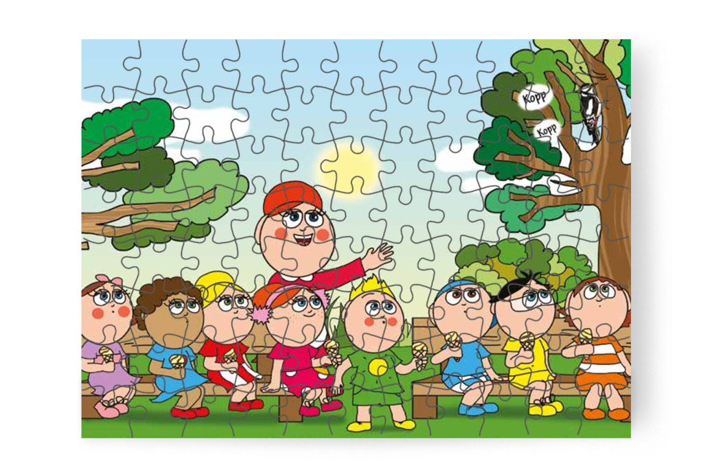Óvónéni megmutatja a fakopácsot – Klára és a hangos autó puzzle, 88 darab [TC22-22-P88]