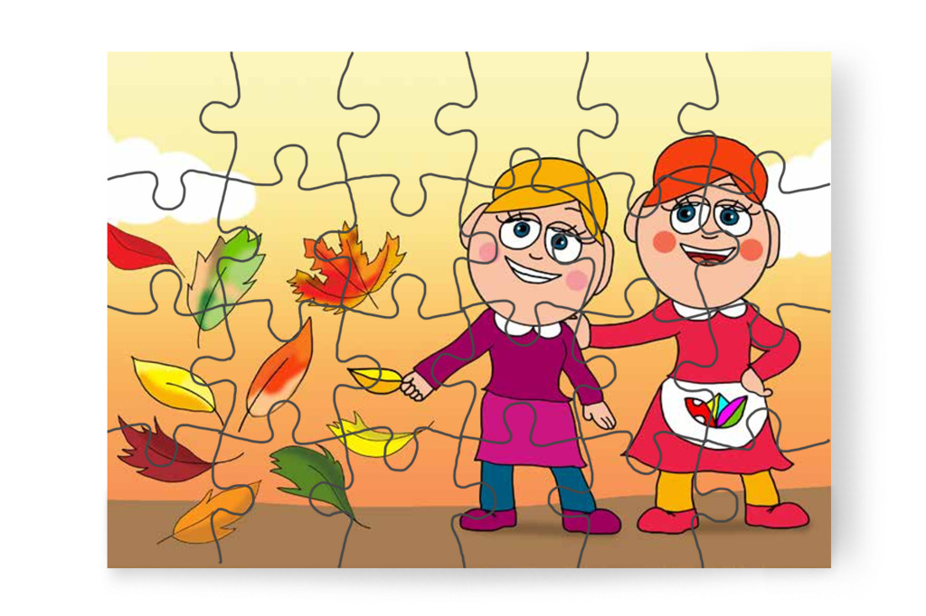 Őszi falidíszt terveznek – Patrik és a kiütések puzzle, 24 darab [TC23-02-P24]