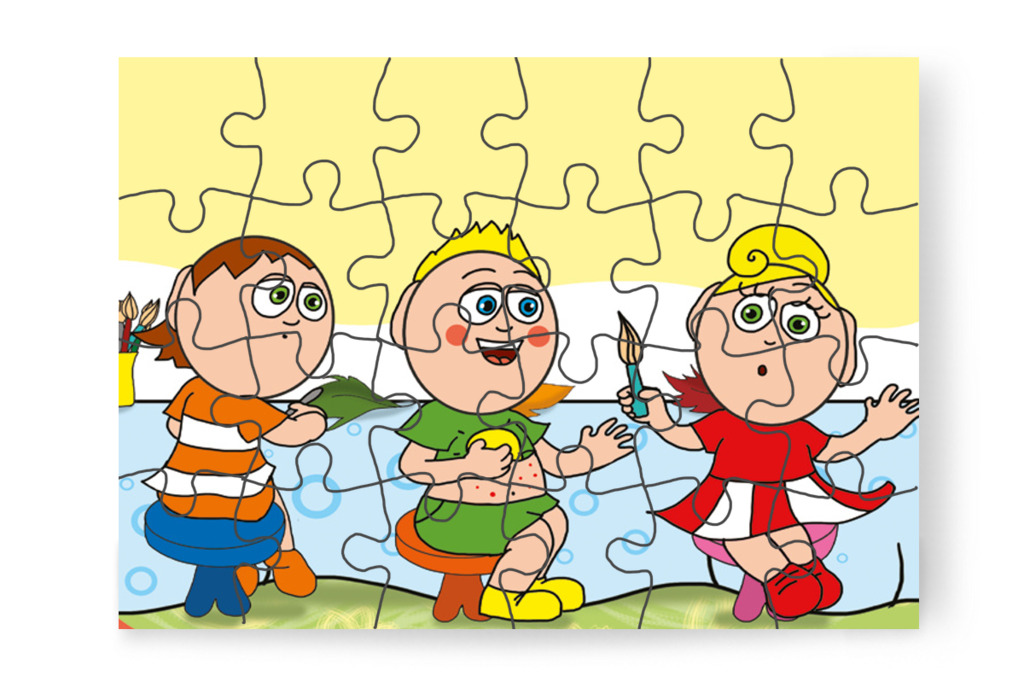 Patrik piros pöttyöket mutat Katának – Patrik és a kiütések puzzle, 24 darab [TC23-05-P24]