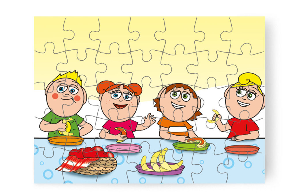 Lekváros kiflit tízóraiznak – Márky szerelmes puzzle, 35 darab [TC24-01-P35]