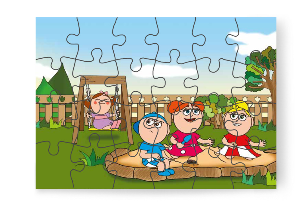 Márky cserebogarat talál a homokban – Márky szerelmes puzzle, 24 darab [TC24-05-P24]