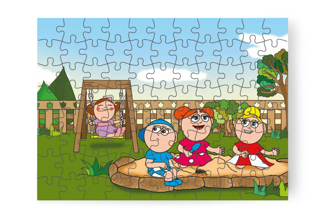 Márky cserebogarat talál a homokban – Márky szerelmes puzzle, 88 darab [TC24-05-P88]
