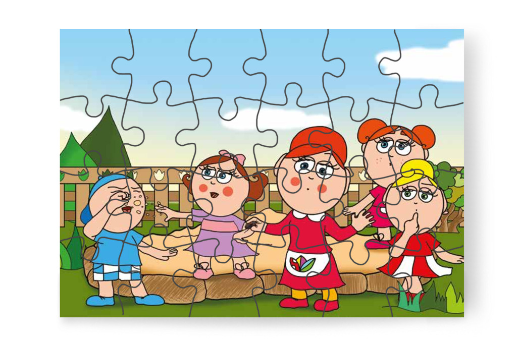 Óvónéni kibogozza a cserebogarat – Márky szerelmes puzzle, 24 darab [TC24-08-P24]