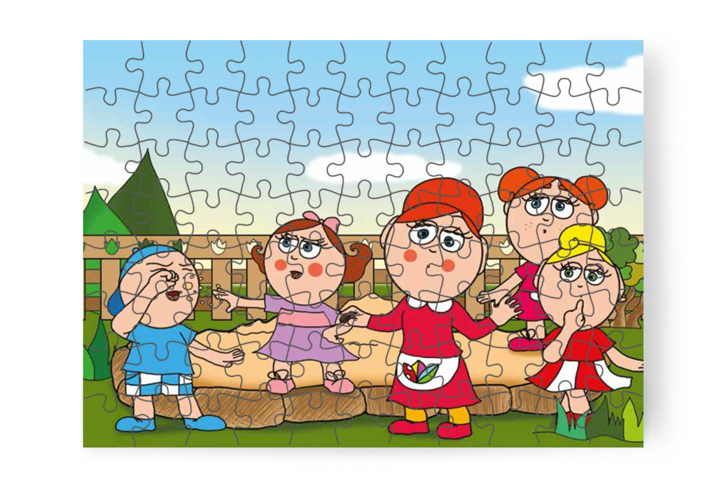 Óvónéni kibogozza a cserebogarat – Márky szerelmes puzzle, 88 darab [TC24-08-P88]