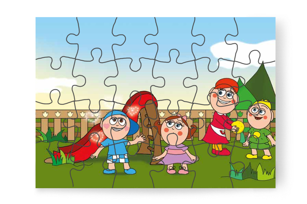 Márky előreengedi Natalit a csúszdánál – Márky szerelmes puzzle, 24 darab [TC24-13-P24]