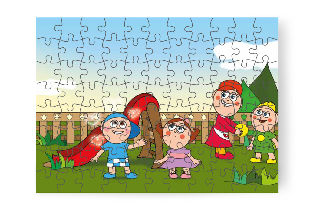 Márky előreengedi Natalit a csúszdánál – Márky szerelmes puzzle, 88 darab [TC24-13-P88]
