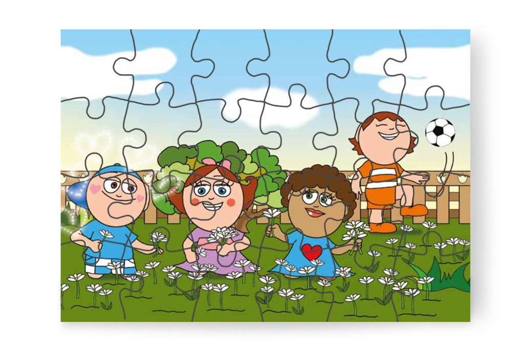 Sok virág kerül a gyerekek kezébe – Márky szerelmes puzzle, 24 darab [TC24-16-P24]