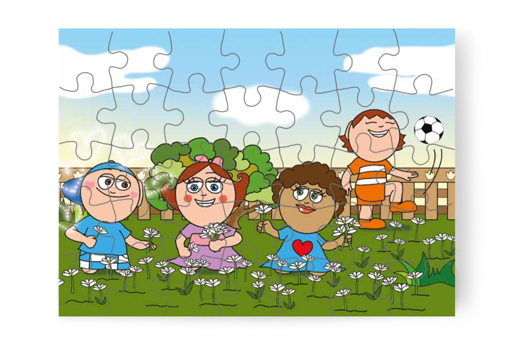 Sok virág kerül a gyerekek kezébe – Márky szerelmes puzzle, 35 darab [TC24-16-P35]