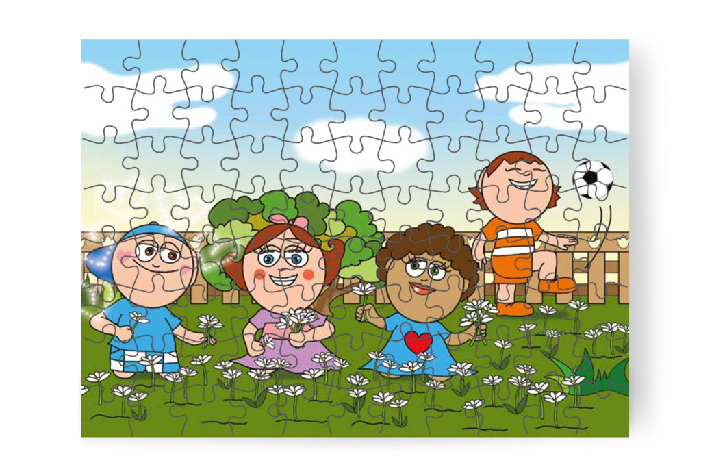 Sok virág kerül a gyerekek kezébe – Márky szerelmes puzzle, 88 darab [TC24-16-P88]