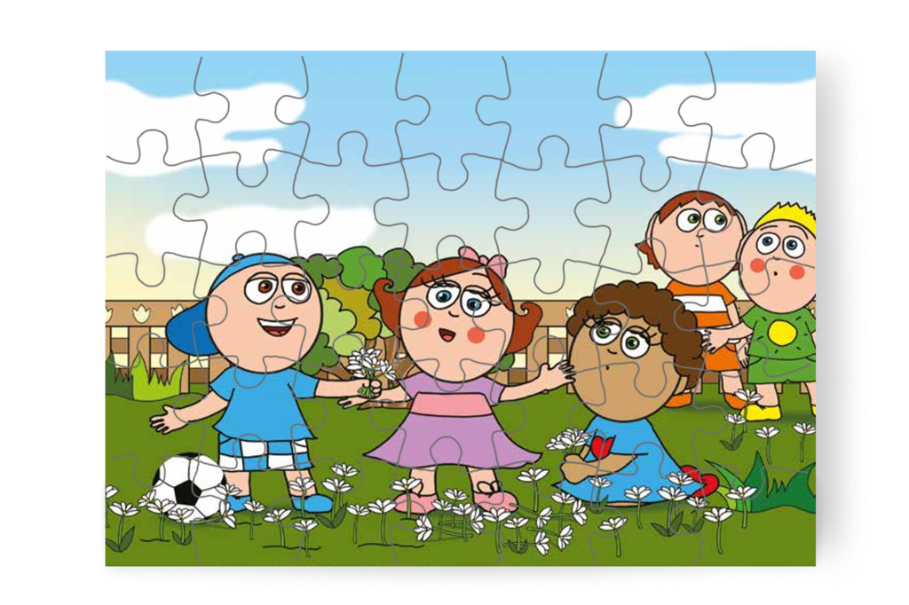 Márky felajánlja Natalinak a virágait – Márky szerelmes puzzle, 35 darab [TC24-18-P35]