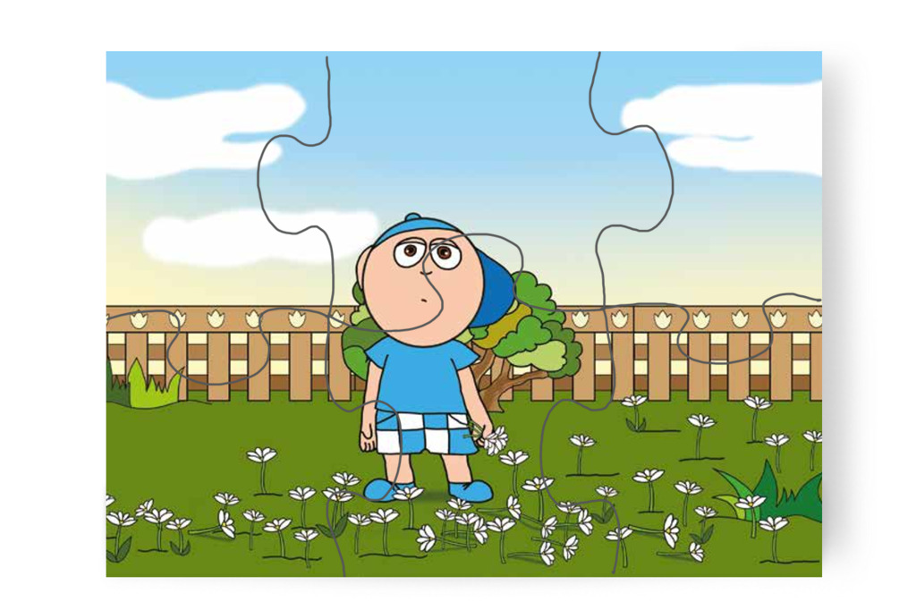 Márky egyedül marad a virágok között – Márky szerelmes puzzle, 6 darab [TC24-20-P06]