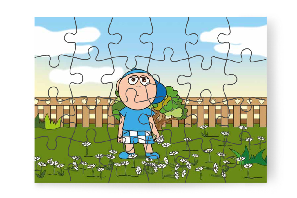 Márky egyedül marad a virágok között – Márky szerelmes puzzle, 24 darab [TC24-20-P24]