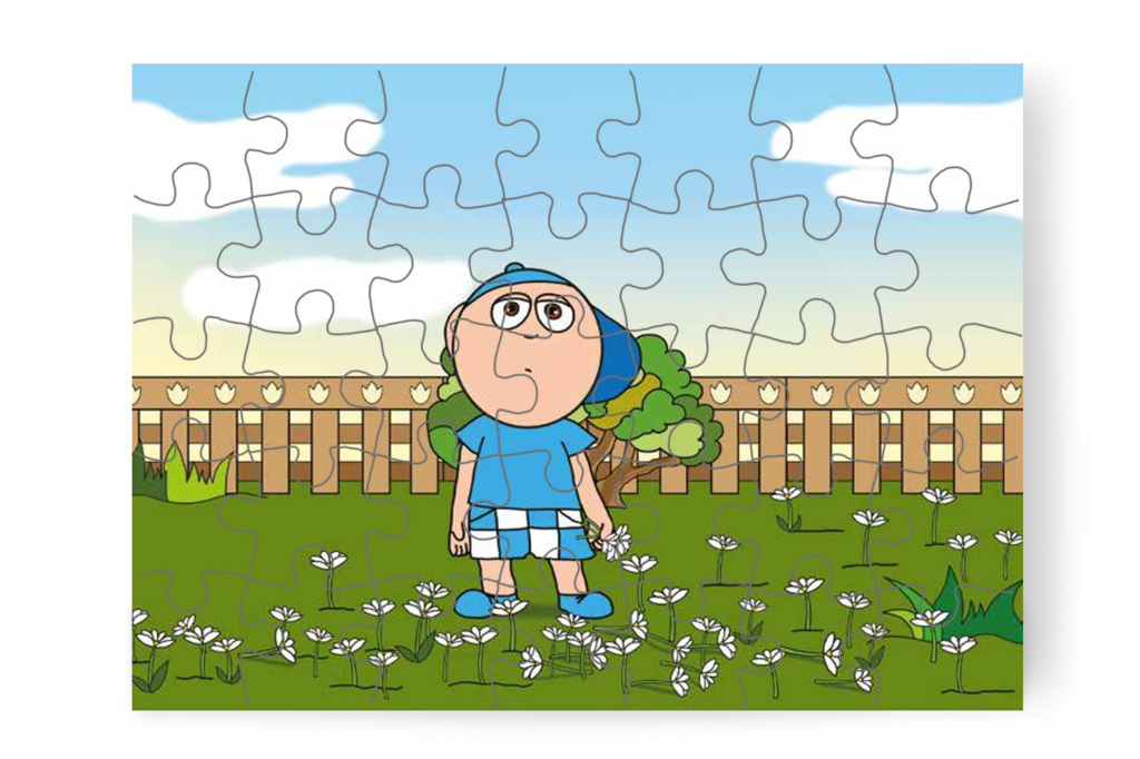 Márky egyedül marad a virágok között – Márky szerelmes puzzle, 35 darab [TC24-20-P35]