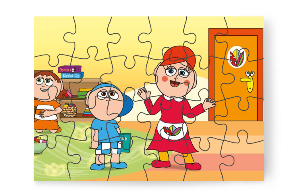 Óvónéni a tornára készül – Szerepcsere puzzle, 24 darab [TC29-03-P24]