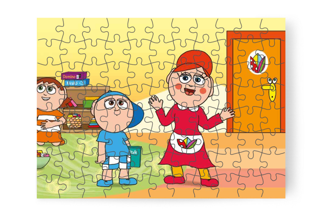 Óvónéni a tornára készül – Szerepcsere puzzle, 88 darab [TC29-03-P88]