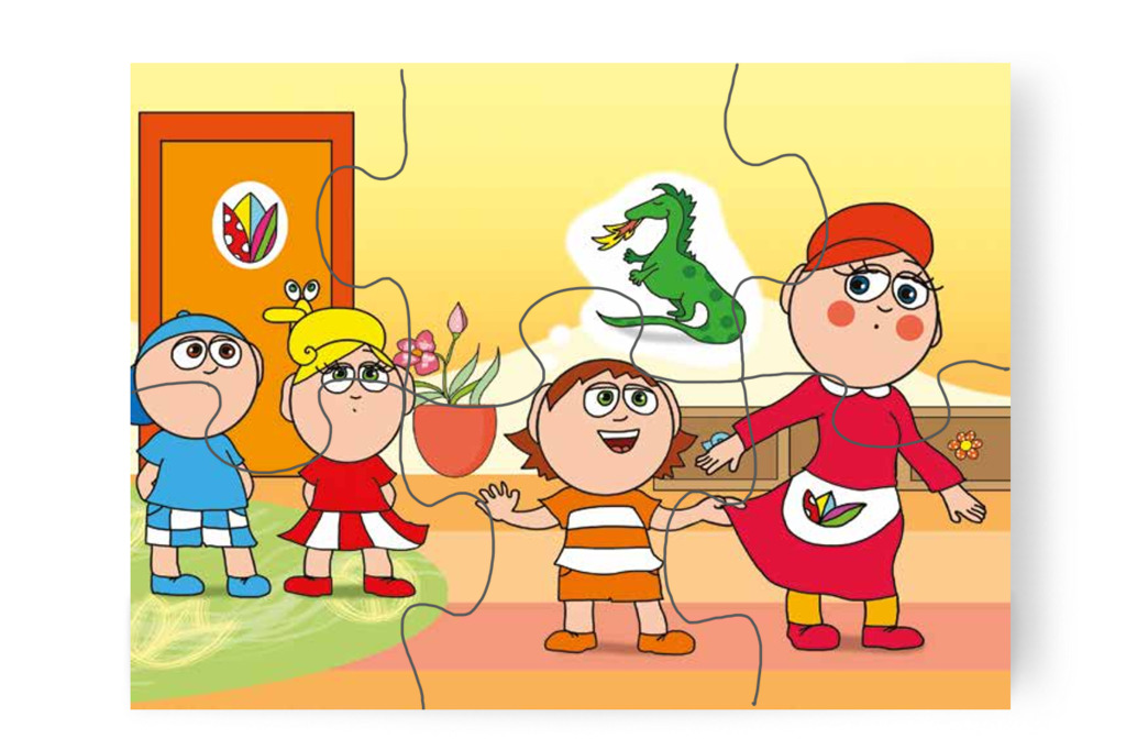 Ádám a sárkányos mesét szeretné – Szerepcsere puzzle, 6 darab [TC29-06-P06]