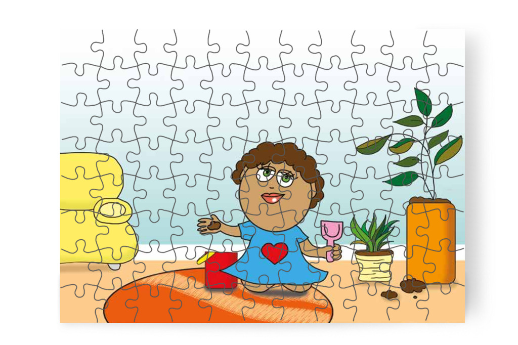 Dolly a nappaliban kertészkedik – Mikor a gyerekek nem mehetnek az óvodába puzzle, 88 darab [TC25-04-P88]