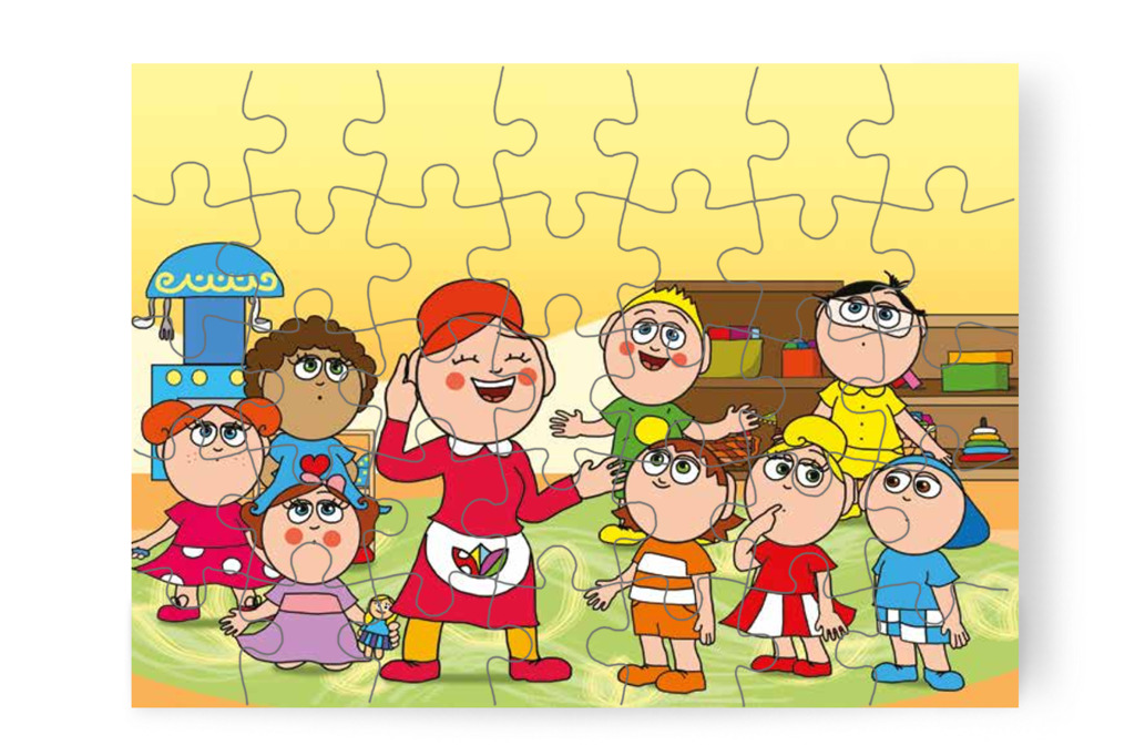 Óvónéni óvodásként babázni kezd – Szerepcsere puzzle, 35 darab [TC29-10-P35]