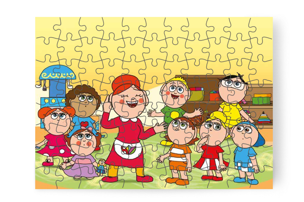 Óvónéni óvodásként babázni kezd – Szerepcsere puzzle, 88 darab [TC29-10-P88]