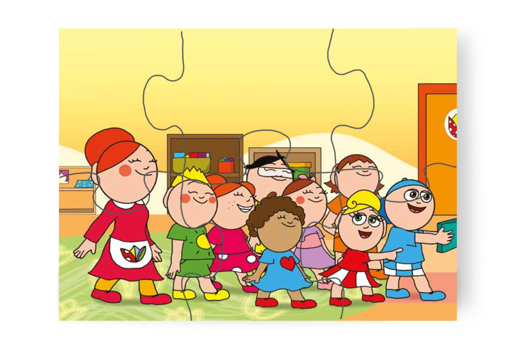 A gyerekek az udvarra indulnak – Szerepcsere puzzle, 6 darab [TC29-11-P06]