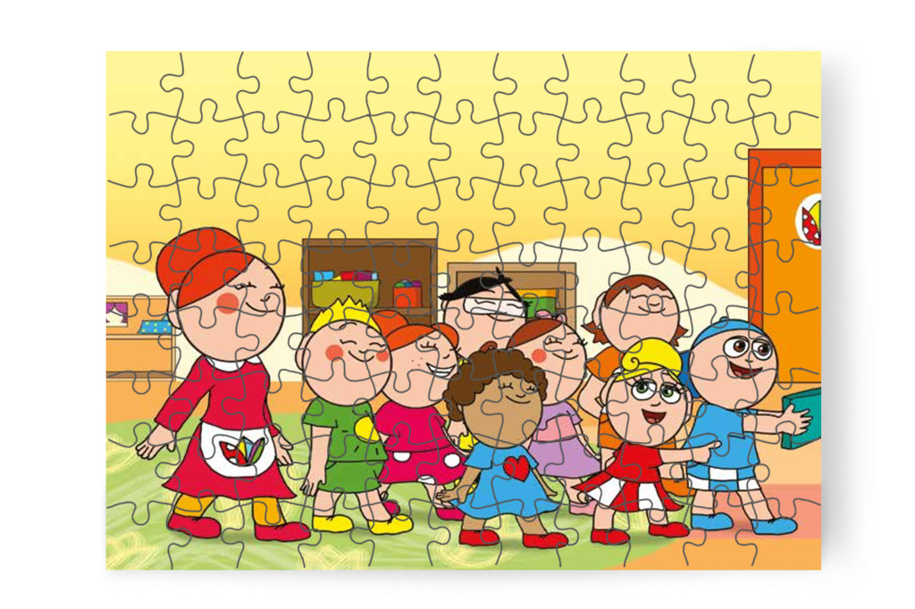A gyerekek az udvarra indulnak – Szerepcsere puzzle, 88 darab [TC29-11-P88]