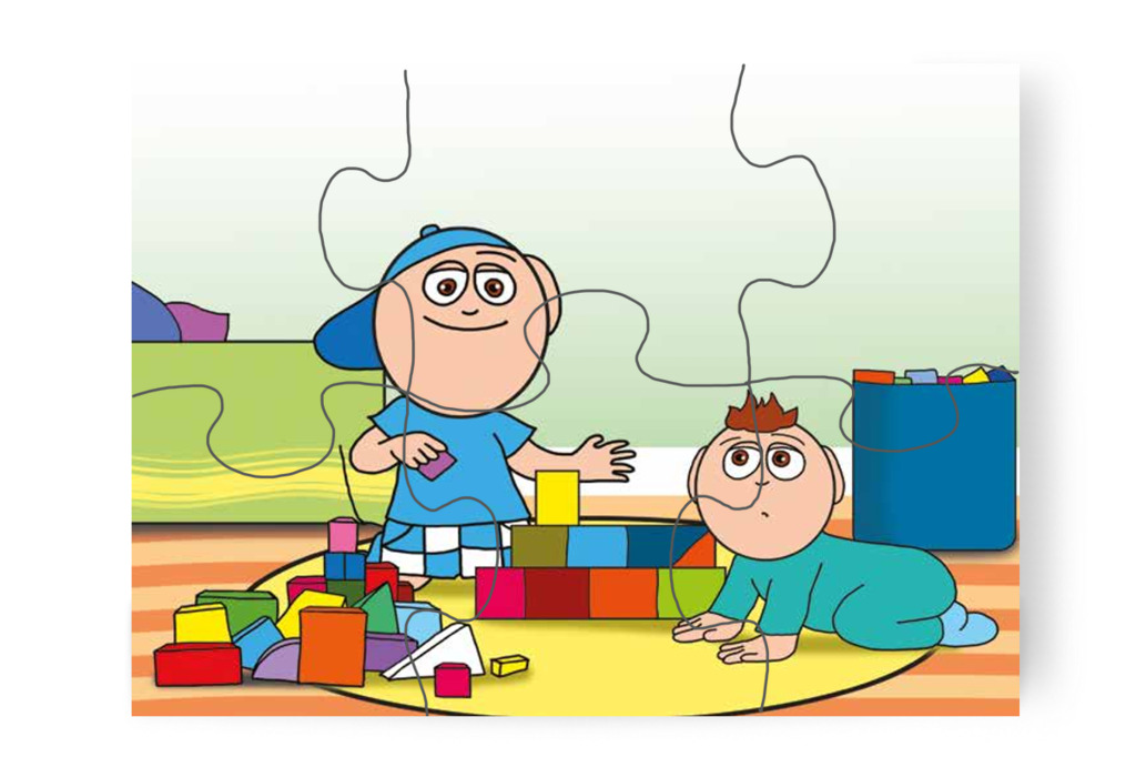 Márky várat épít Marcival – Mikor a gyerekek nem mehetnek az óvodába puzzle, 6 darab [TC25-07-P06]