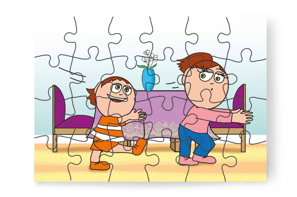 Ádám a lakásban kergetőzik – Mikor a gyerekek nem mehetnek az óvodába puzzle, 24 darab [TC25-08-P24]