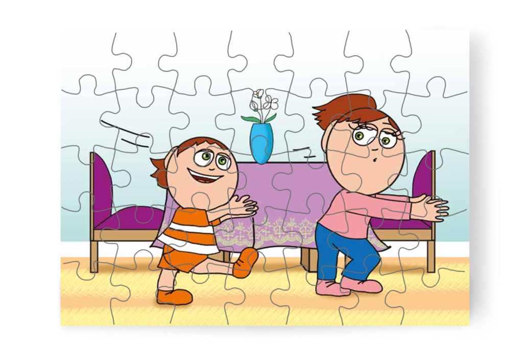 Ádám a lakásban kergetőzik – Mikor a gyerekek nem mehetnek az óvodába puzzle, 35 darab [TC25-08-P35]